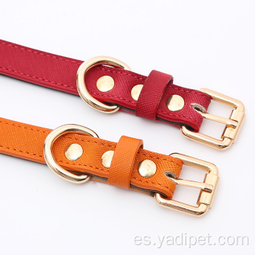 Collar de Piel Verdadera para Perros Medianos Pequeños